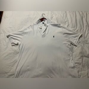 Polo by Ralph Lauren, white men's polo shirt size xxl